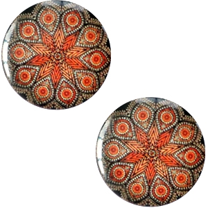 Schuiver 12 mm Mandala Multicolor rood-zwart